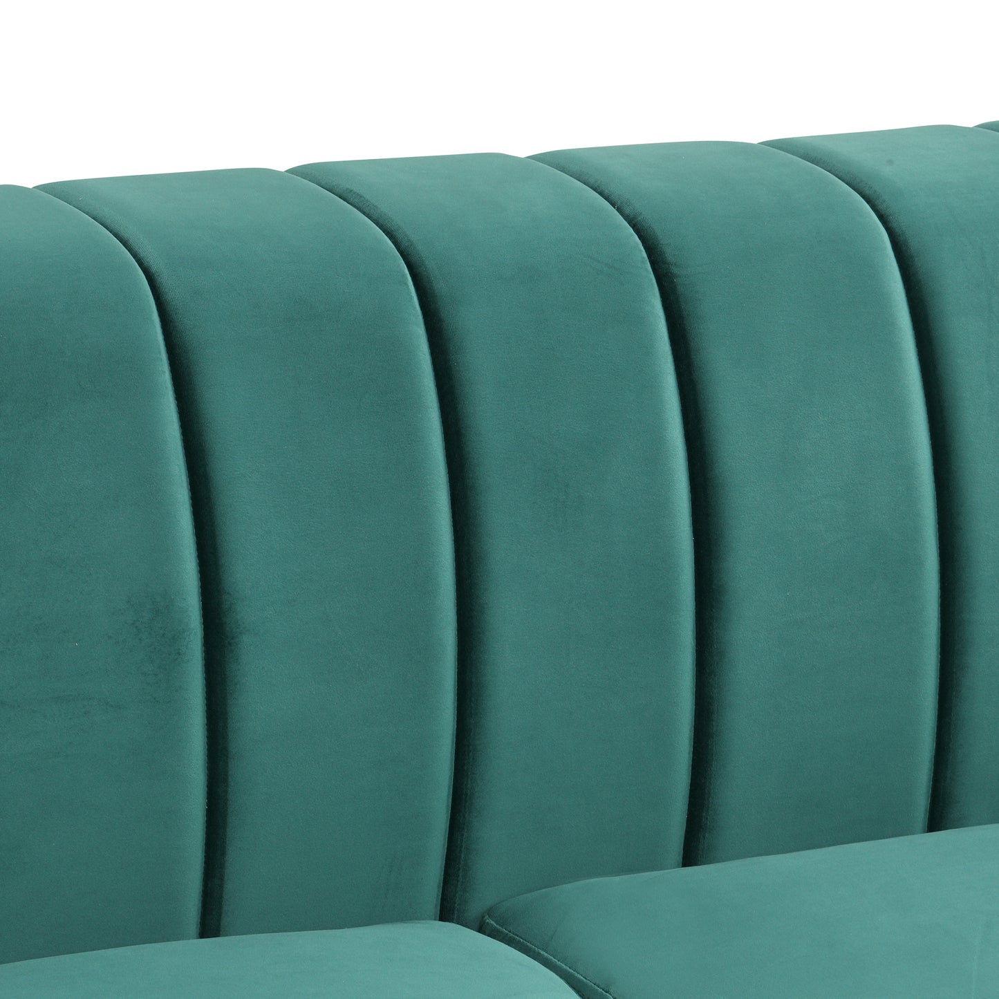 51" Modern Sofa Dutch Fluff Upholstered sofa with solid wood legs, buttoned tufted backrest,green