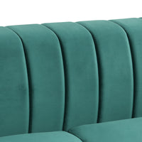 51" Modern Sofa Dutch Fluff Upholstered sofa with solid wood legs, buttoned tufted backrest,green