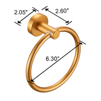 Towel Ring Golden Gold, Bath Hand Towel Ring Thicken Space Aluminum Round Towel Holder for Bathroom