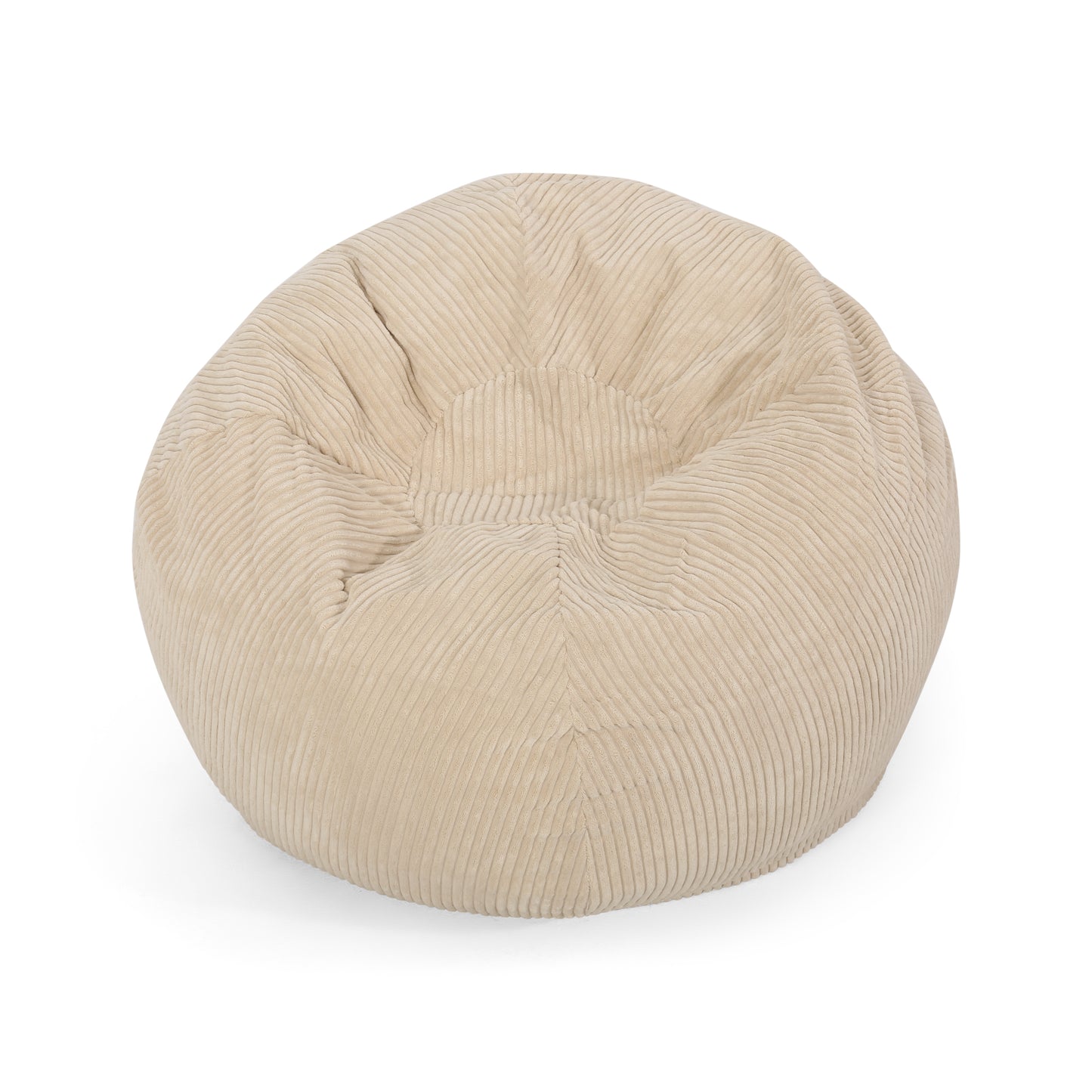 Riviera Modern Corduroy 3 Foot Beanbag, Ivory