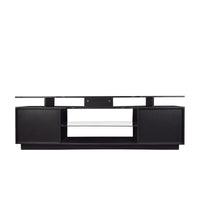 Black TV Stand for 80 Inch TV Stands, Media Console Entertainment Center Television Table, 2 Storage Cabinet with Open Shelves for Living Room Bedroom