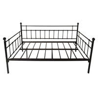 Daybed Frame Twin Size Multifunctional Metal Platform with Headboard Victorian Style, Bed Sofa  for Guest Living Room, Twin, Black