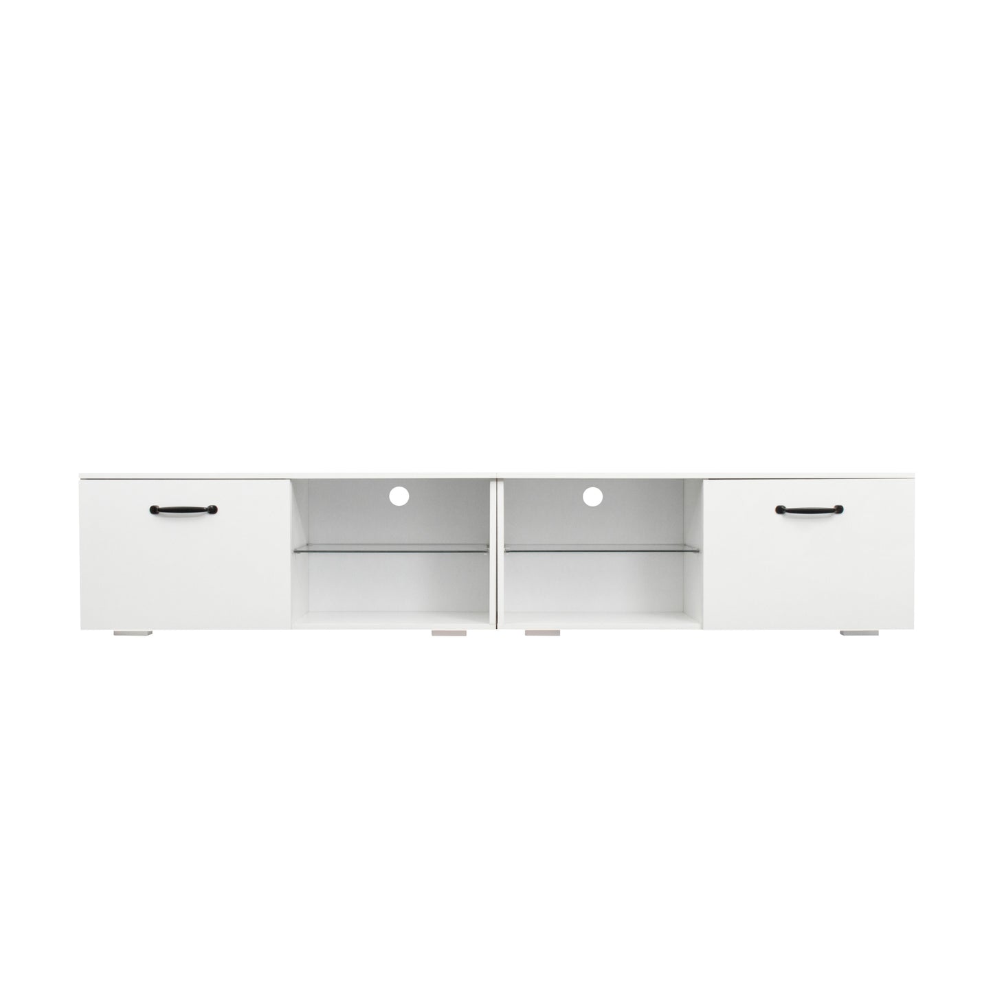 TV cabinet with LED light, white TV cabinet