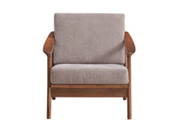 ACME Lide Accent Chair, Light Brown Fabric & Brown Finish AC02378