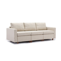 3 Seat Module Sectional Sofa Couch With 2 Ottoman for living room,Seat Cushion and Back Cushion Non-Removable and Non-Washable,Cream