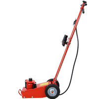 22 Ton Hydraulic Floor Jack Air-Operated Axle Bottle Jack with (4) Extension Saddle Set Built-in Wheels, Red