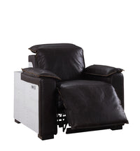 ACME Nernoss Power Motion Recliner, Dark Grain Brown Leather & Aluminum 59943