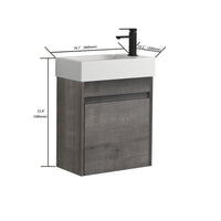 18'' Floating Wall-Mounted Bathroom Vanity with White Resin Sink & Soft-Close Cabinet Door