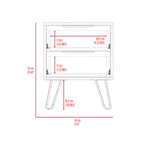 Augusta 2 Nightstand, Four Legs, Two Drawers -Light Oak