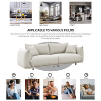 3-seater + 1-seater combination sofa Modern Couch for Living Room Sofa,Solid Wood Frame and Stable Metal Legs, 3 Pillows, Sofa Furniture for Apartment