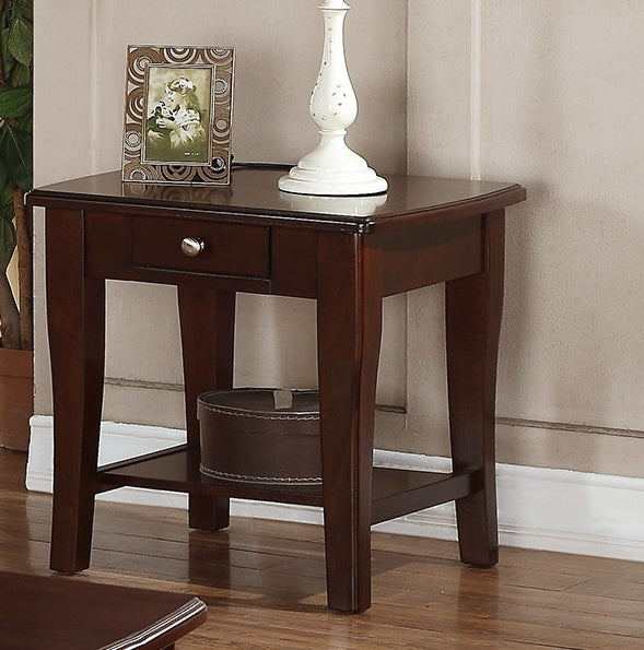 Modern Wooden Brown 1pc End Table Living Room Sofa Side Table