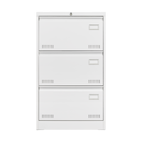 Filing Cabinet Lateral File Cabinet 3 Drawer, White Filing Cabinets with Lock, Locking Metal File Cabinets Three Drawer Office Cabinet for Legal/Letter/A4/F4 Home Offic