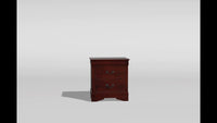 1pc Nightstand Cherry Finish Louis Philippe Solid wood English Dovetail Construction Antique Nickle Hanging Pulls