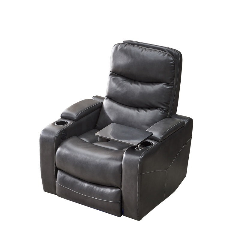 M062 Power recliner with writing board, LED strip, drawers Gray color  4pcs/Set