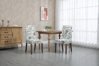 Cover Removable Interchangeable and Washable Taupe Cashew Fabric Upholstered Parsons Chair with Solid Wood Legs 2 PCS