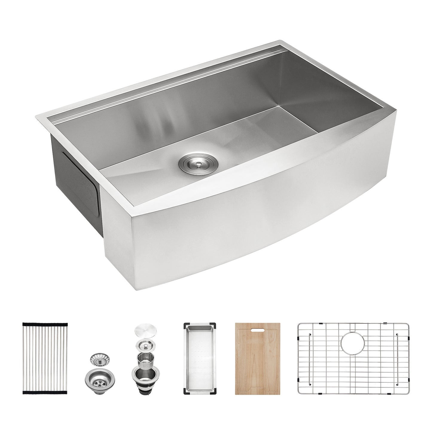 36 Farmhouse Sink Workstation - 36*21*9 Inch Kitchen Sink Stainless Steel 18 gauge Apron Front Kitchen Sink