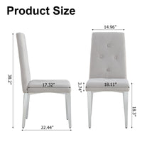 Dining Chair Set of 2,Modern Style Kitchen Upholstered High backrest,With Inset Buttons,C-shaped Tube Plating Metal Legs Velvet office Chairs,for Dining Room Office dining room