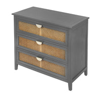 3 Drawer Cabinet,Natural rattan,American Furniture,Suitable for bedroom, living room, study