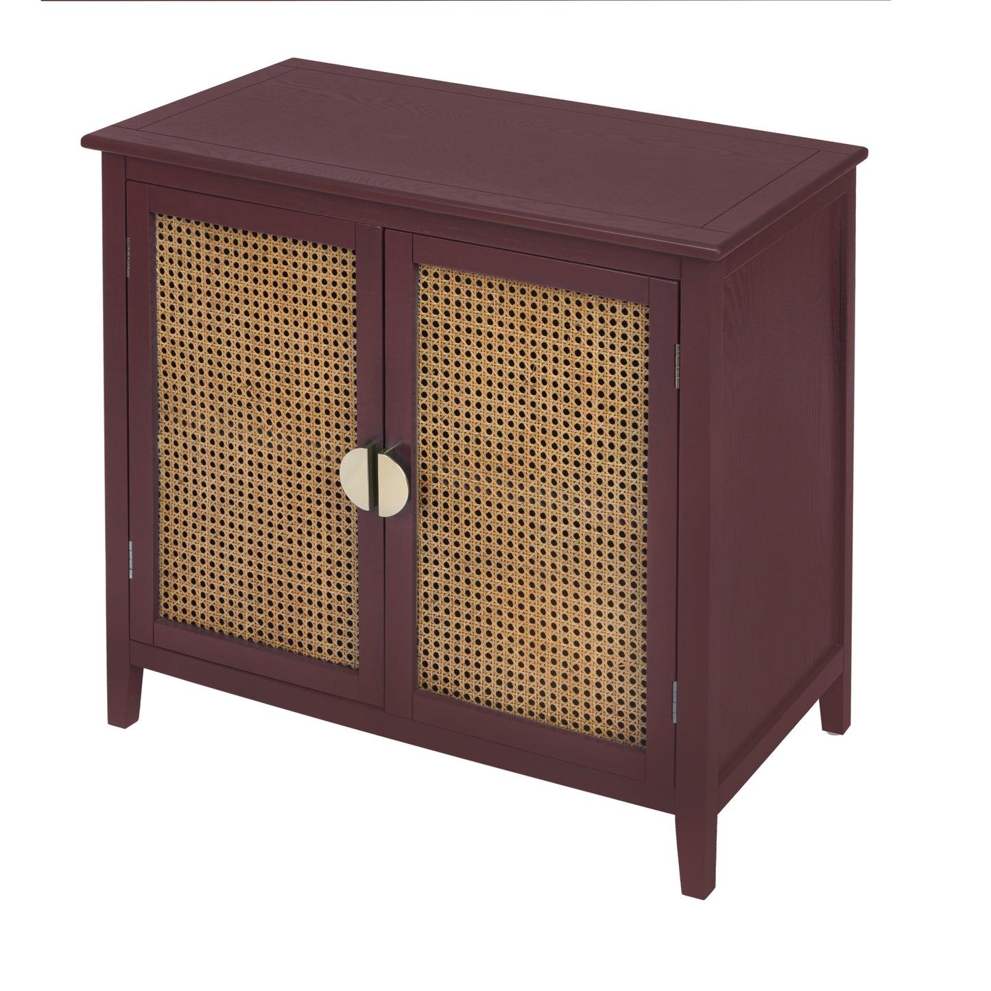 Set of 2, 2 Door Cabinet,Naturel Rattan,Suitable for Bedroom, Living Room, Study