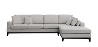 Redford Light Gray Linen Fabric Sectional Sofa with Right Facing Chaise