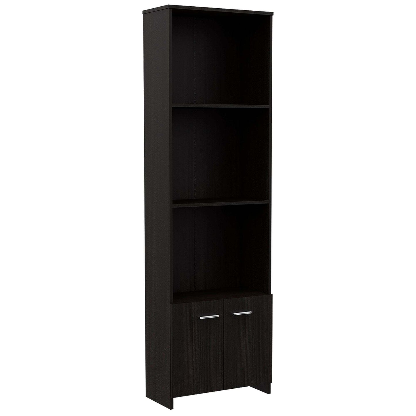 Dale 2 Piece Office Set, Patagonia Bookcase + Xalo Computer Hutch Desk, Black