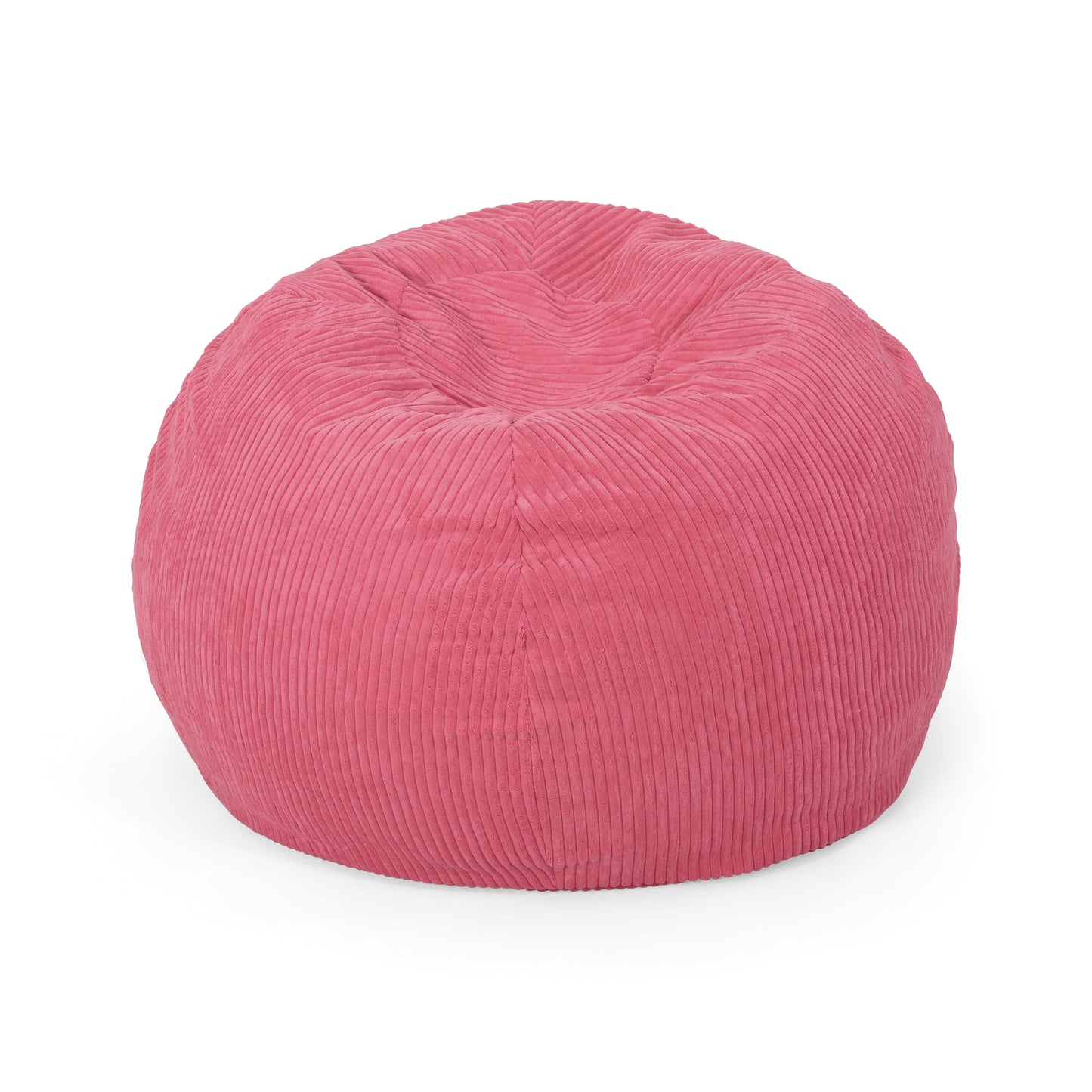 Kenli 3 Foot Modern Corduroy Beanbag, Pink Rose