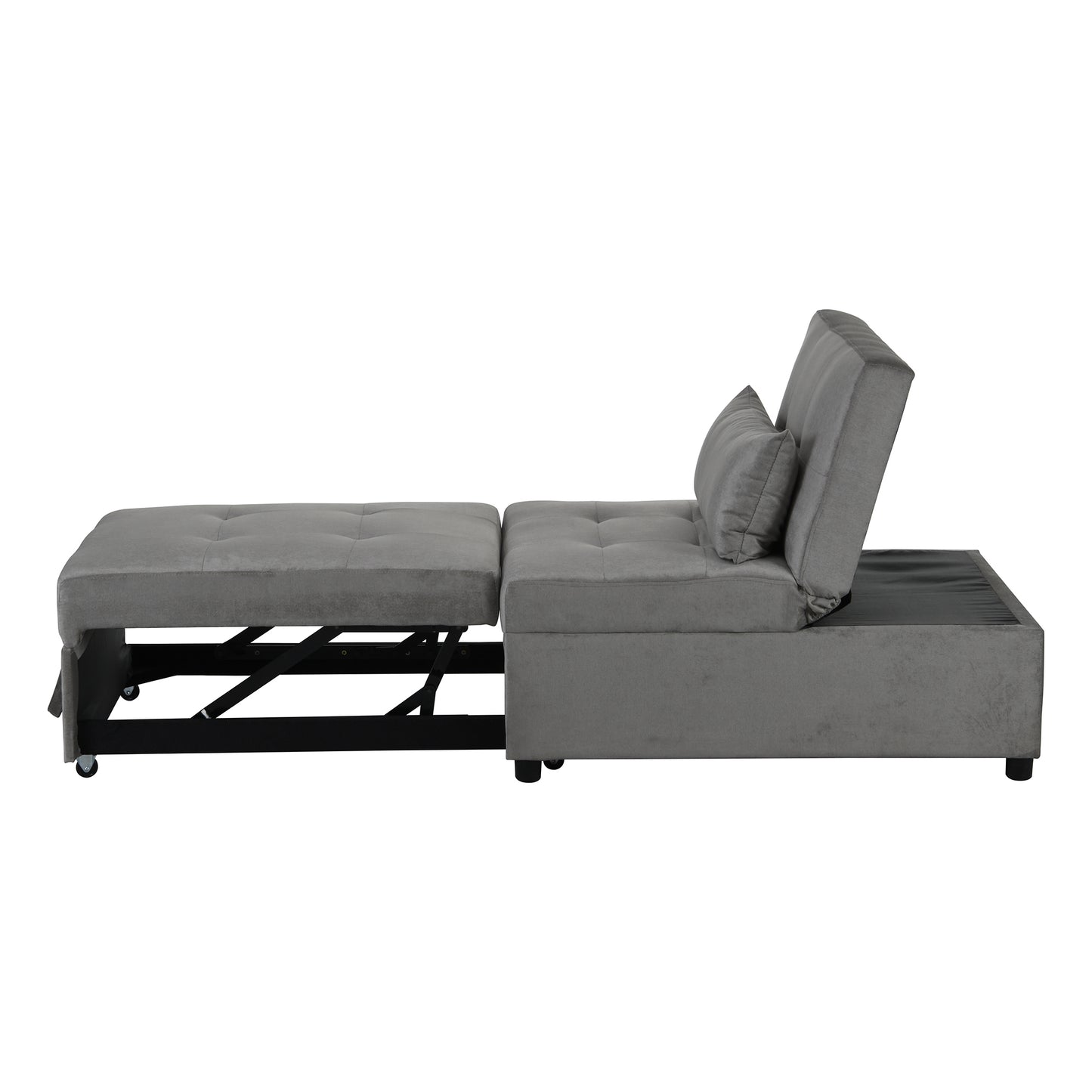 Folding Ottoman Sofa Bed (Light Gray)