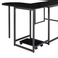 U-shaped Computer Desk, Industrial Corner Writing Desk with CPU Stand, Gaming Table Workstation Desk for Home Office (Black) (OLD SKU: WF198675AAB)