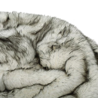 Cassell Modern Glam Faux Fur 3 Foot Bean Bag, White and Gray