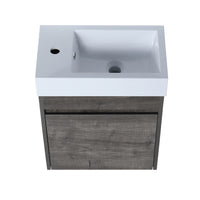 18'' Floating Wall-Mounted Bathroom Vanity with White Resin Sink & Soft-Close Cabinet Door