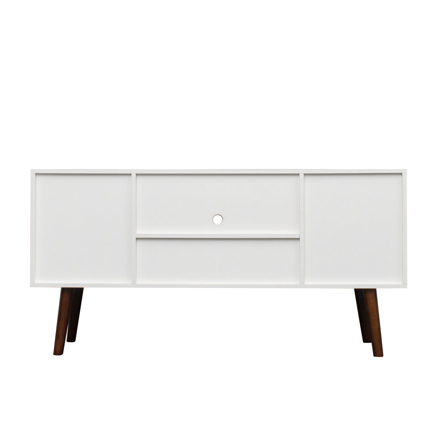 TV Stand Use in Living Room Furniture with 1 storage and 2 shelves Cabinet, high quality particle board,White