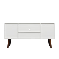 TV Stand Use in Living Room Furniture with 1 storage and 2 shelves Cabinet, high quality particle board,White