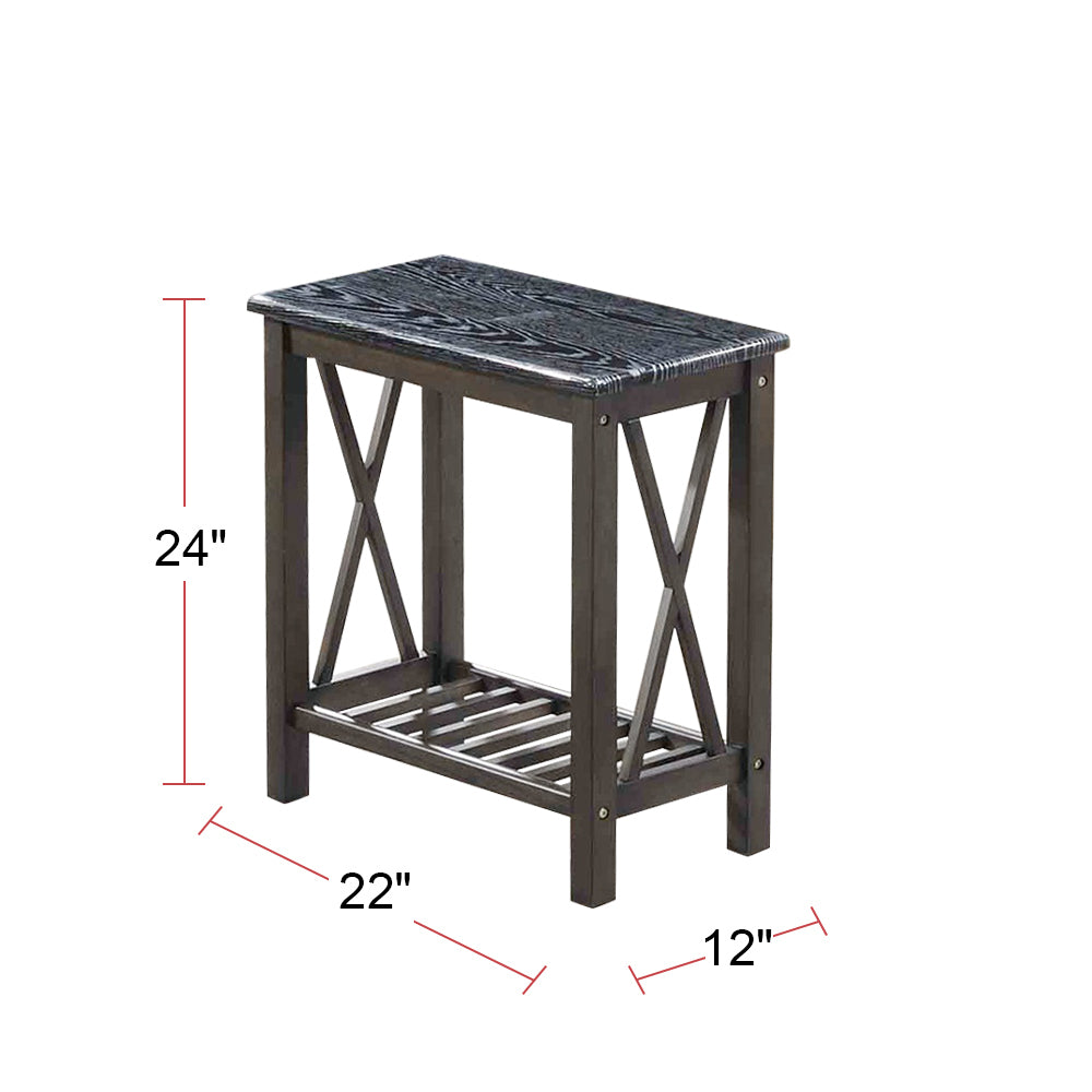 X-cross Side Table in Black and Grey