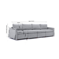 4 Seat Module Sectional Sofa Couch With 2 Ottoman,Seat Cushion and Back Cushion Removable and Washable,Light Grey