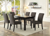 Ployfiber Upholstered Dining Chair, Ash Black(Set of 2)