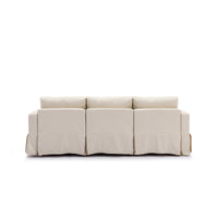 3 Seat Module Sectional Sofa Couch With 1 Ottoman,Seat Cushion and Back Cushion Removable and Washable,Cream