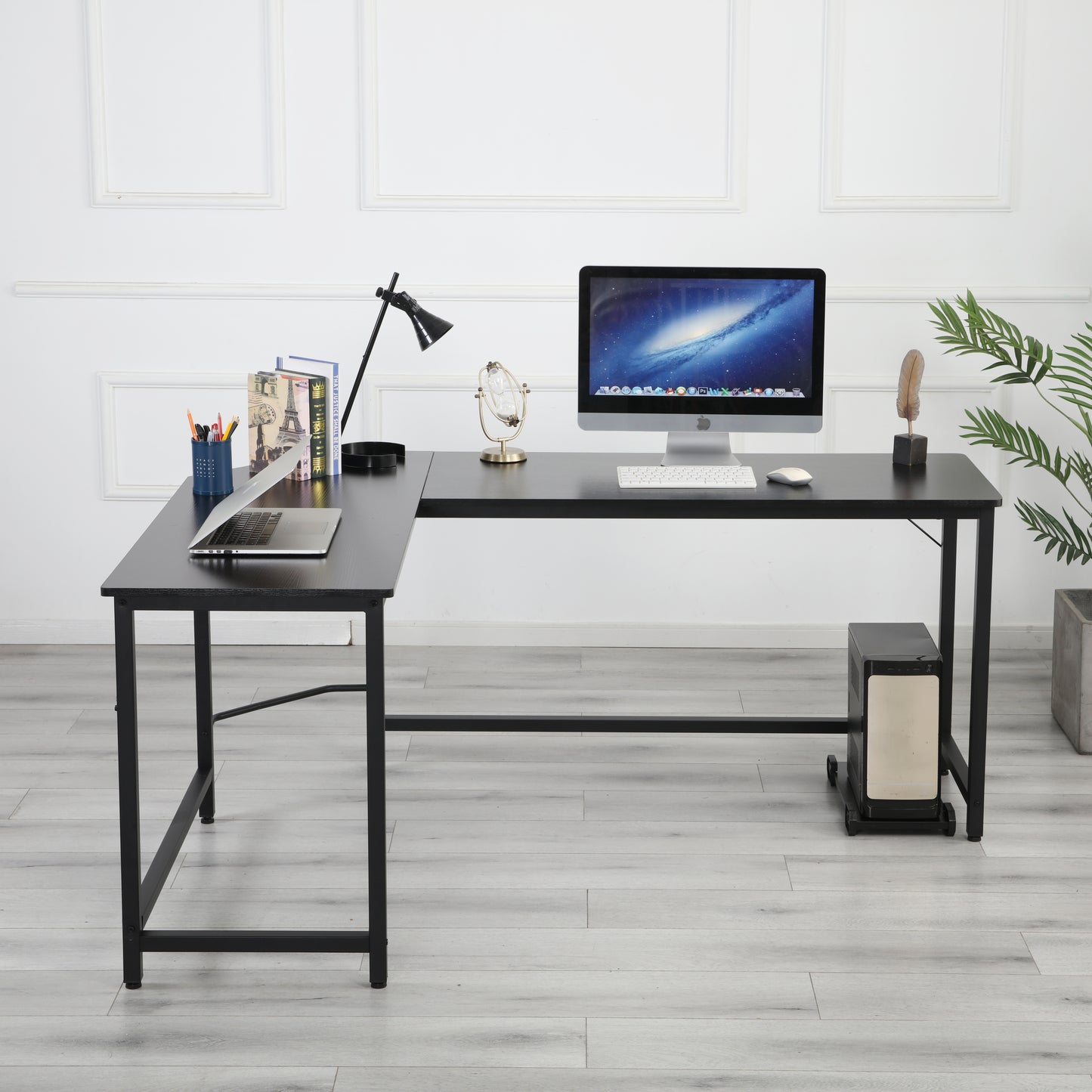 High quality safe and environmentally friendly office home school Black L-shaped corner desk