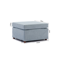 2 Seat Module Sectional Sofa Couch With 2 Ottoman,Seat Cushion and Back Cushion Removable and Washable,Light Blue