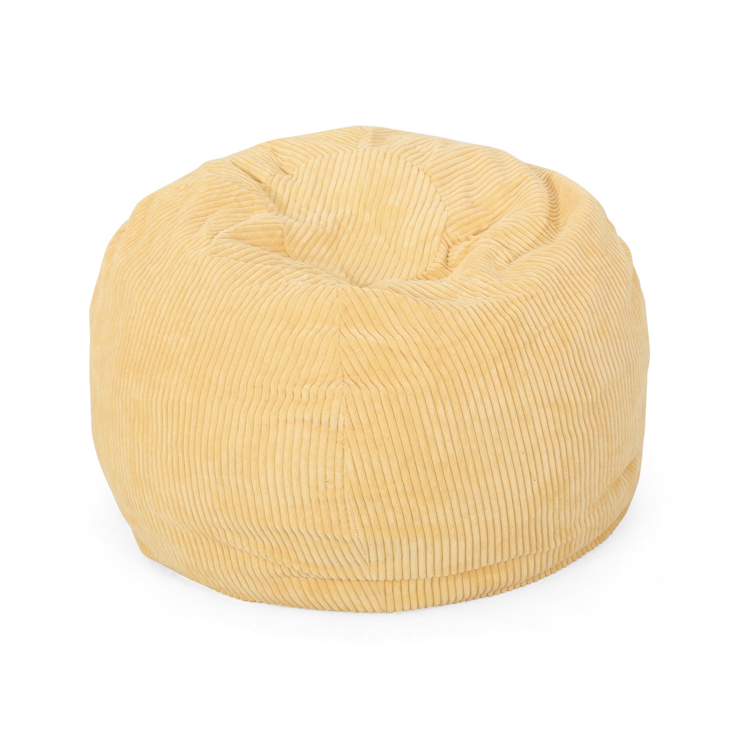 Riviera Modern Corduroy 3 Foot Beanbag, Mustard Yellow