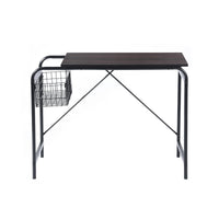 31.5" Computer Desk/ Home office desk With Wire Storage Basket - walnut & black