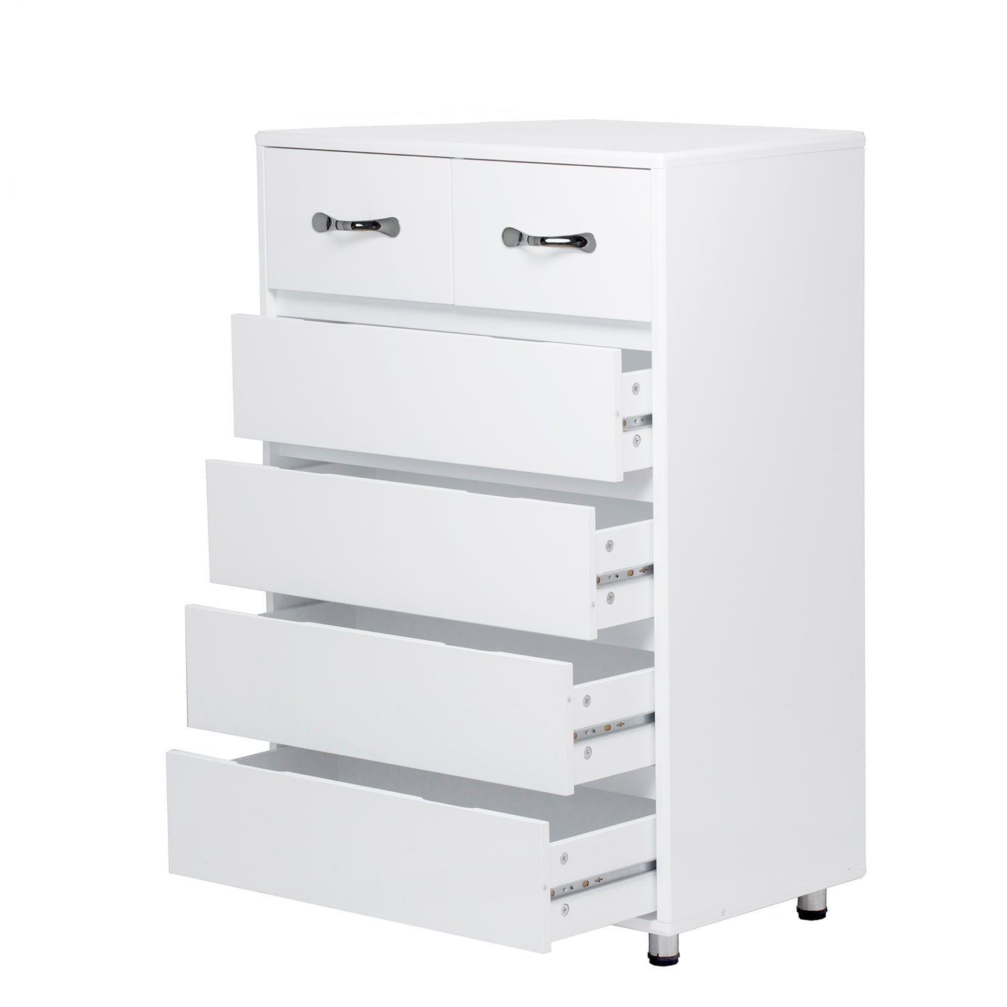 Six drawer side table-white