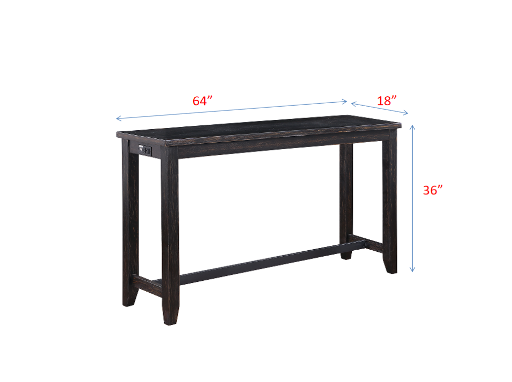 Modern minimalist high bar table, made of noble black and elegant appearance, with USB socket