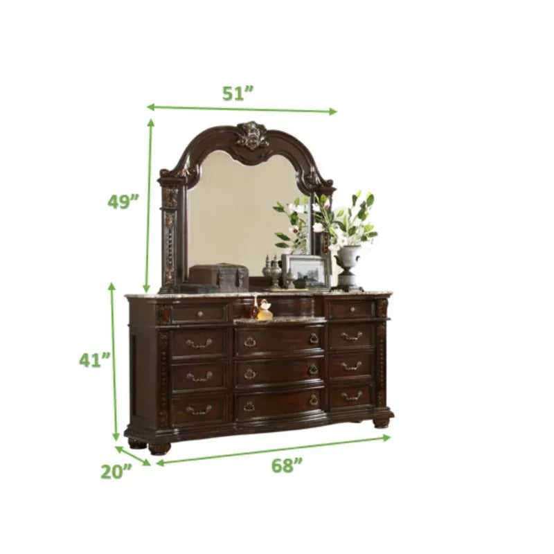 Roma 5 Pc Queen Bed Dark Walnut