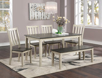 Dining Room Furniture 1pc Dining Table Only Dual Tone Design Antique White / Gray Solid wood Table