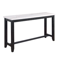 Counter Height Dining Table Set Black With Genuine Marble#40mm Top