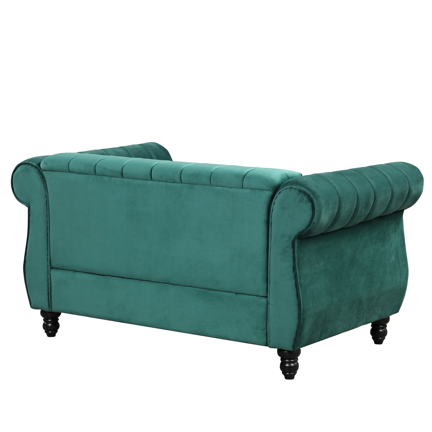 51" Modern Sofa Dutch Fluff Upholstered sofa with solid wood legs, buttoned tufted backrest,green