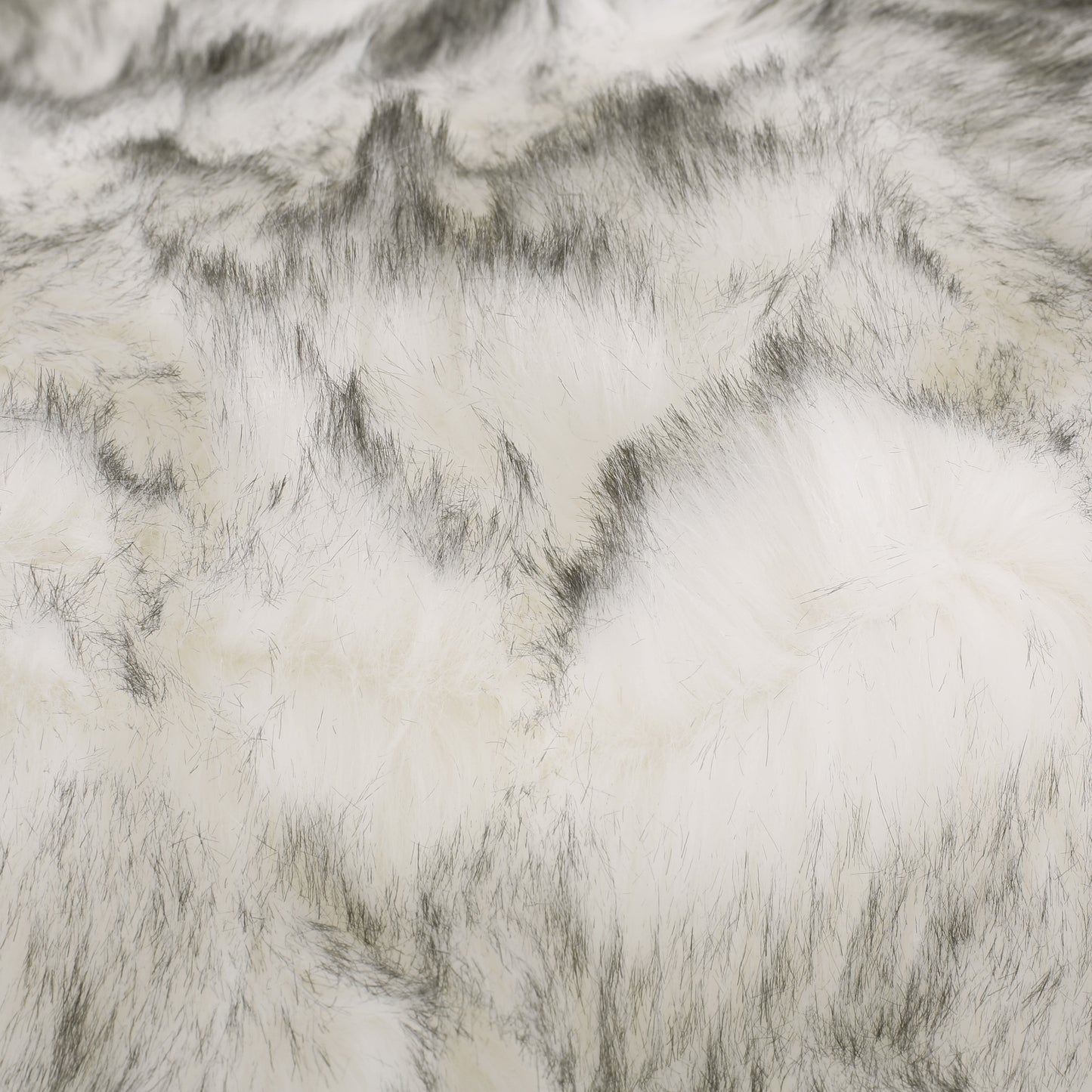 Schley Modern Glam 5 Foot Short Faux Fur Bean Bag, White and Gray