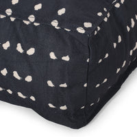 Ivey Boho Fabric Square Pouf, Dark Blue