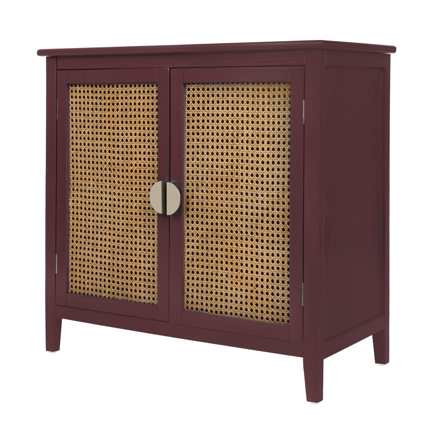 Set of 2, 2 Door Cabinet,Naturel Rattan,Suitable for Bedroom, Living Room, Study