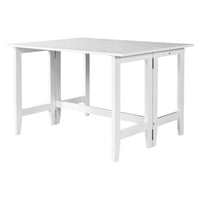 TOPMAX Farmhouse Wood Extendable Dining Table with Drop Leaf for Small Places, White